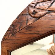 Art Deco oak mirror with carved motif