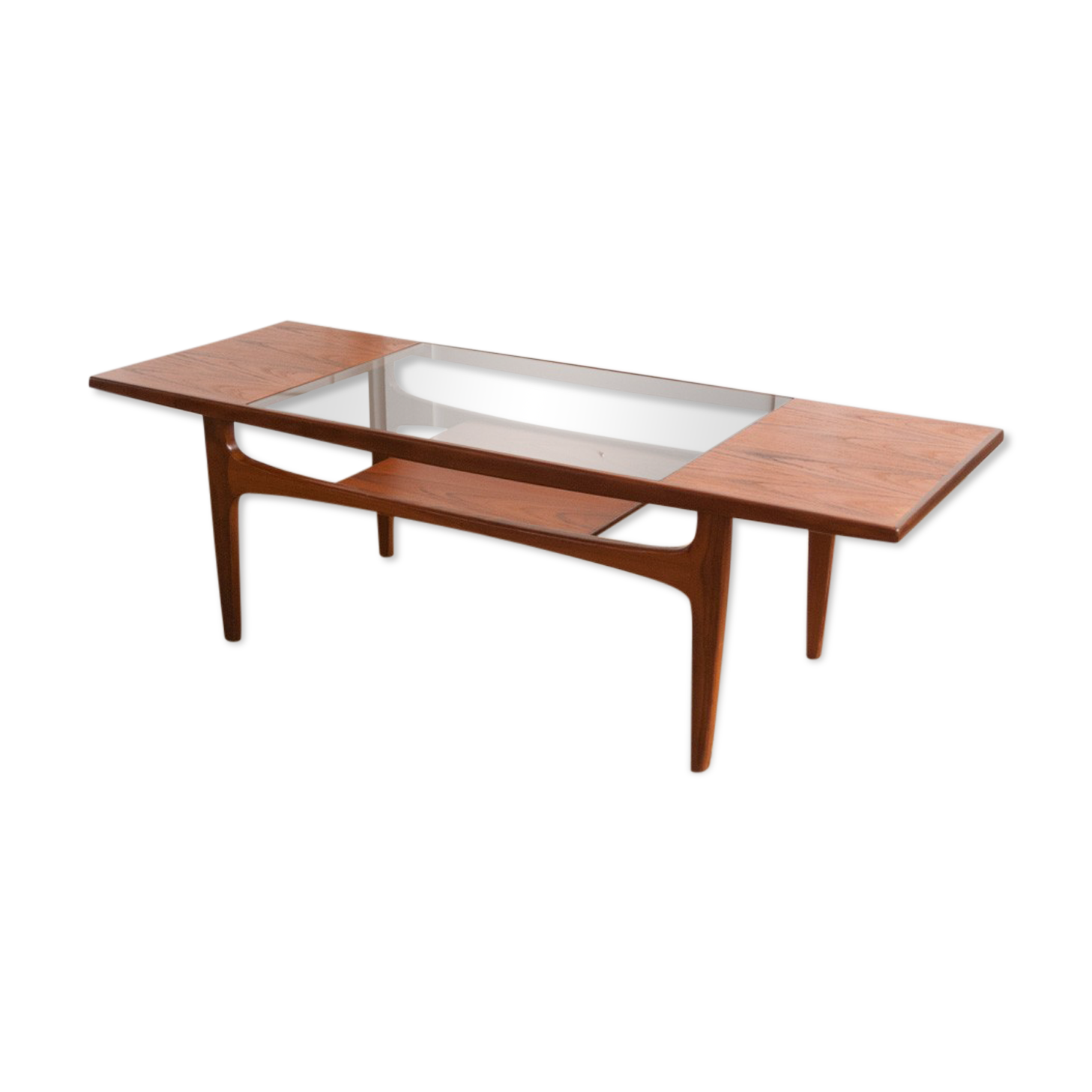 Gplan teak coffee table - glass