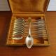 11 hallmarked Art Deco silver metal dessert/coffee spoons - 14.5 cm