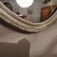 Miroir style romantique crème avec noeud