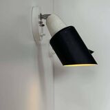 Pair of vintage adjustable wall lights, black and white, Raak Netherlands 1970