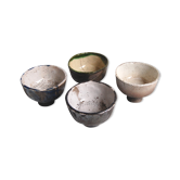 Set of 4 Raku ceramic bowls