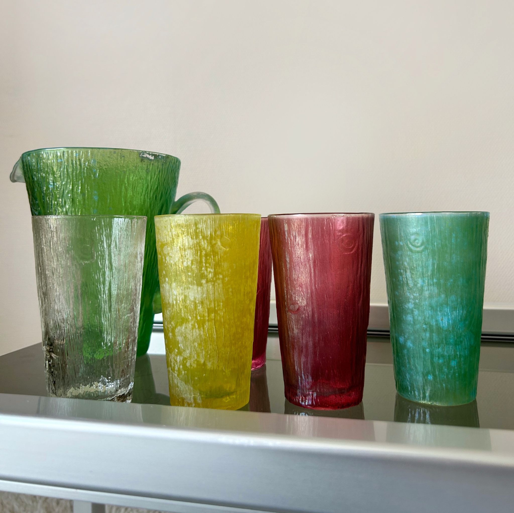 Carafe et verre années 70