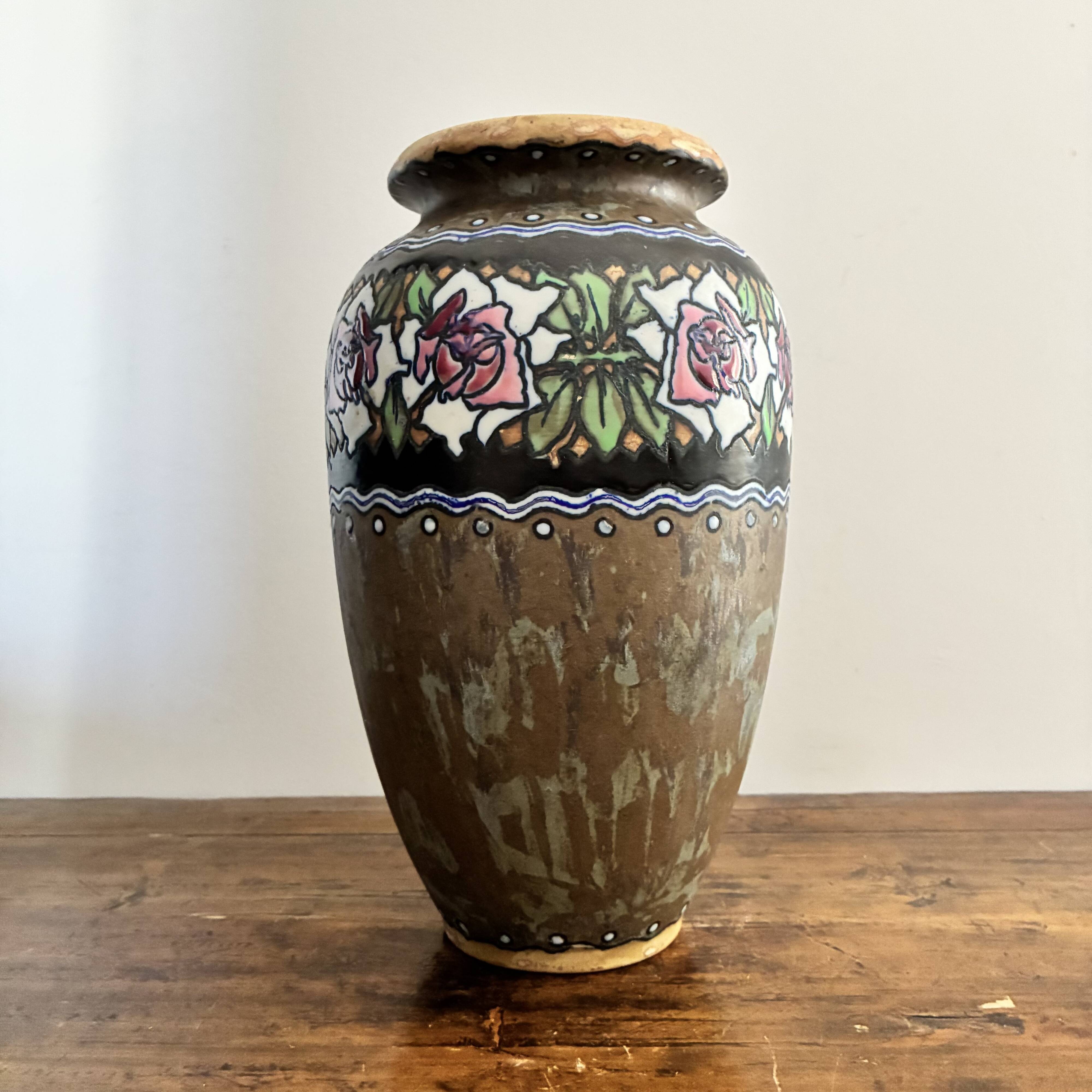 Art deco vase grès boch frères keramis charles catteau d622 shape 914 circa