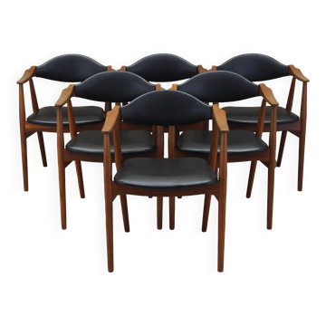 Set of six teak chairs, Danish design, 1970s, manufacture: Farstrup Møbler