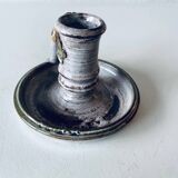 Ceramic candle holder with flower decor