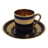 Litron cup porcelain from limoges legle blue from the oven and fine gold a464