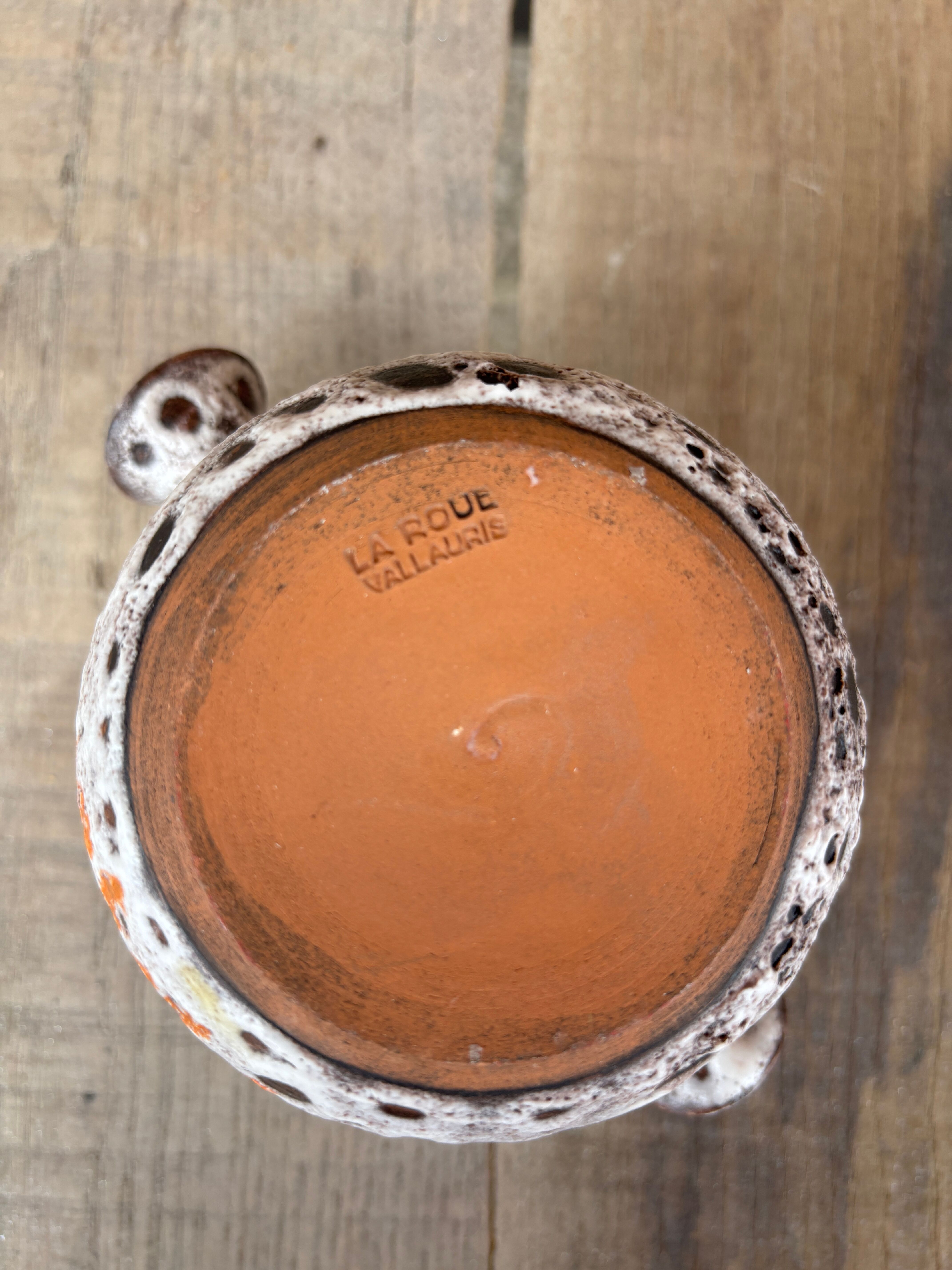 Vase La Roue Vallauris – vintage ceramic floral decoration