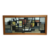 Original Swedish Oil on Canvas – “Abstract Composition” – Signed – Dated 1959 – Vintage & Framed – 77 × 35 cm
