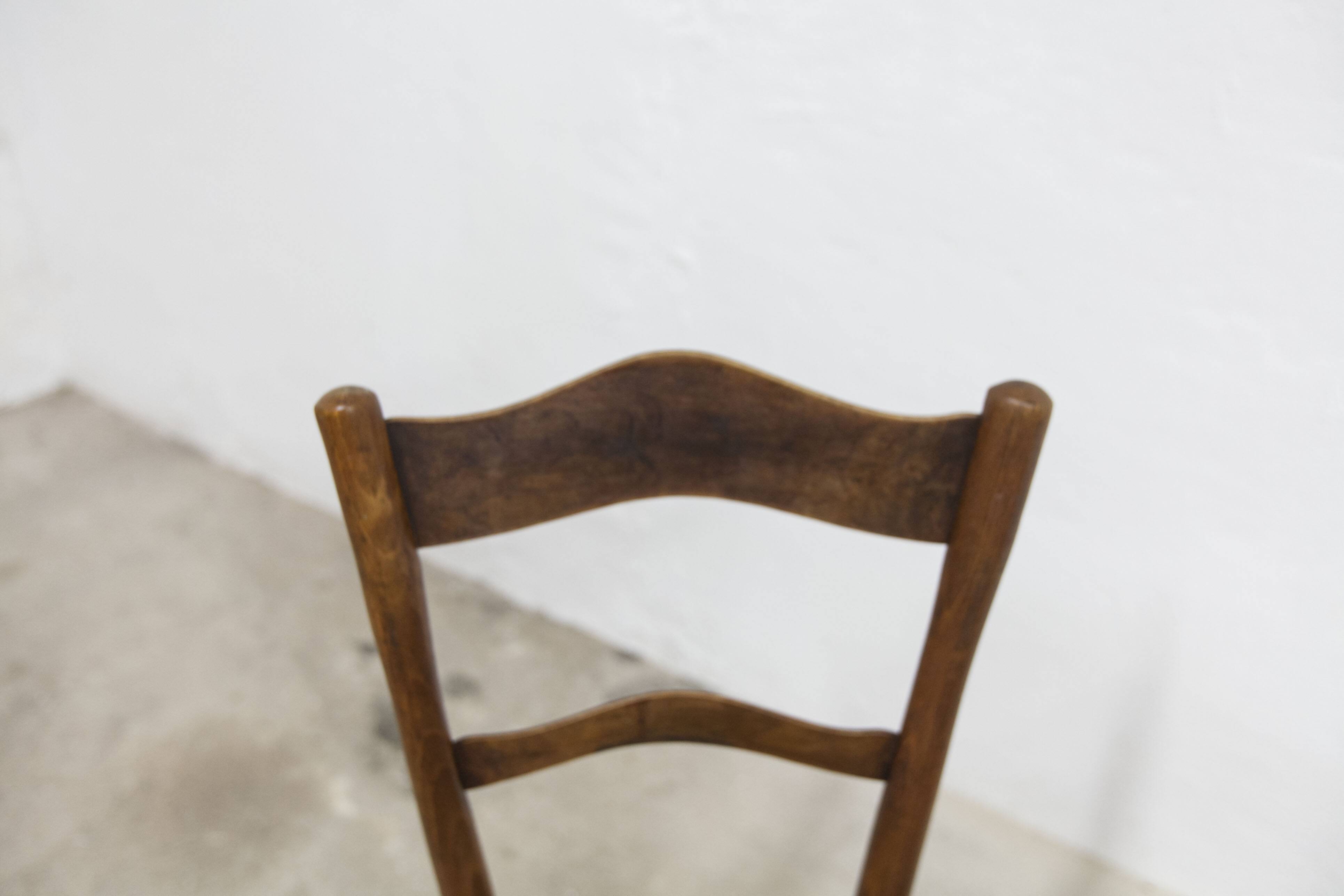 Pair of Baumann Bistrot chairs from the 1920s with pyrography seat