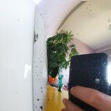 Lamp molecule, two balls, globe in opaline and stainless steel, 1970