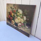 Oil on canvas, bouquet of flowers, signed Blondel.