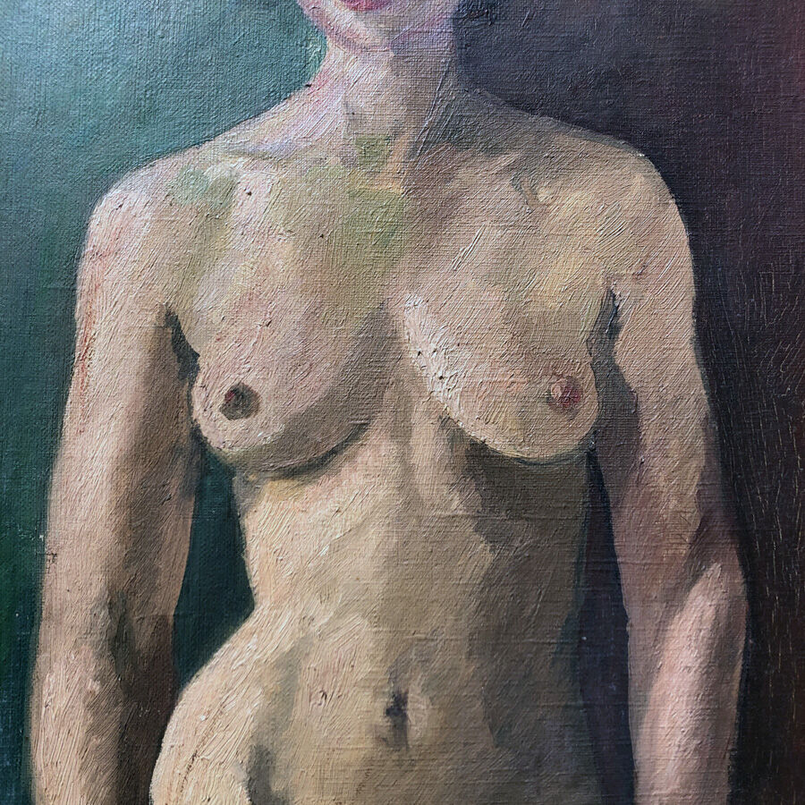 Female nude painting, oil on canvas