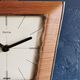 Vintage formica clock silent wall clock trapeze "Hermle gilded black wood"