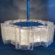 Glass chandelier by Doria Leuchten 1960s mid century lamp, vintage interior.