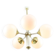 Mid-century Modern Italian Brass and Opaline Sputnik Chandelier