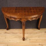 Demilune table with geometric decorations from the 20th century