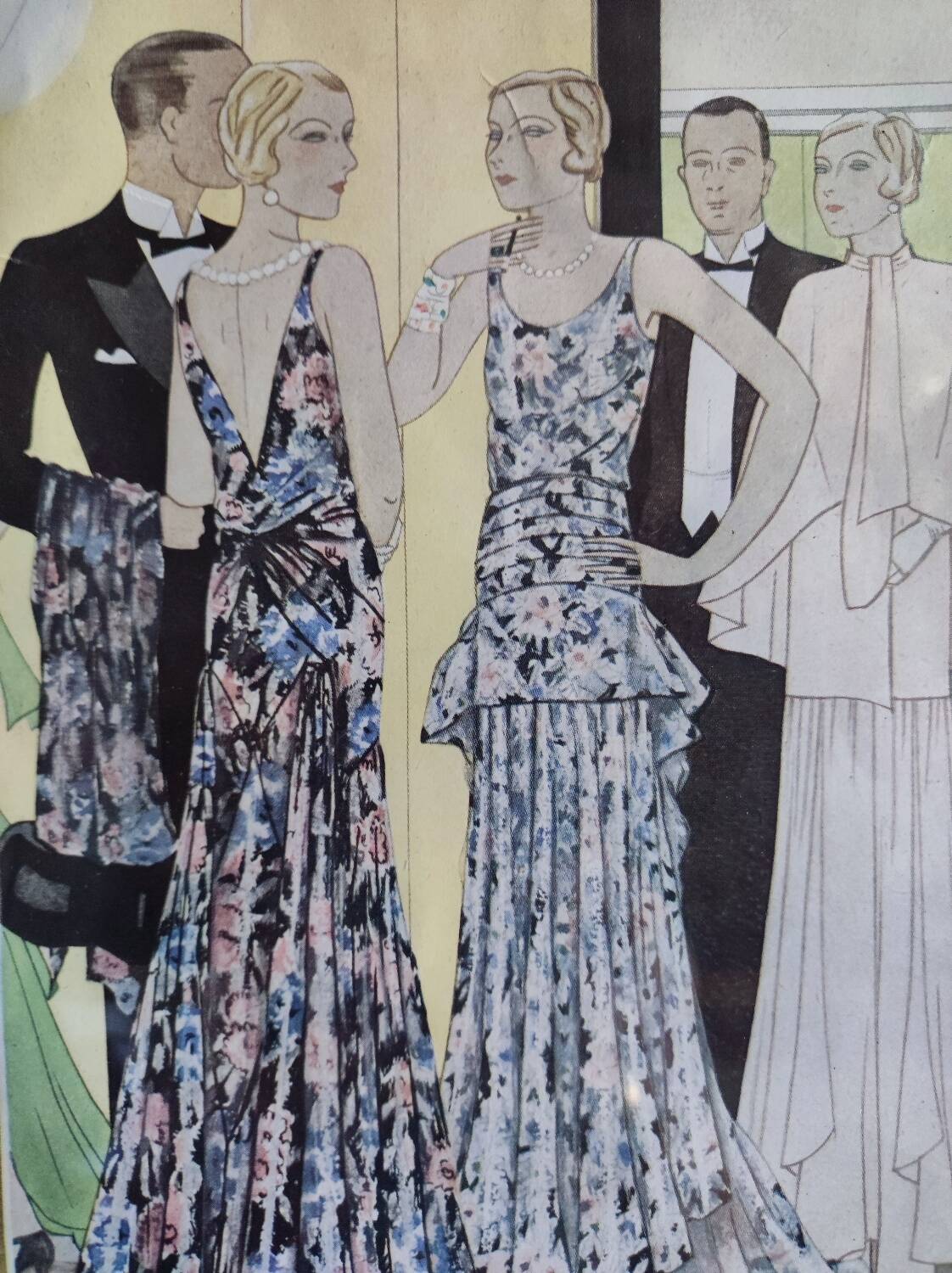 Cadre illustration de la mode de Lucien Lelong, 1940-50