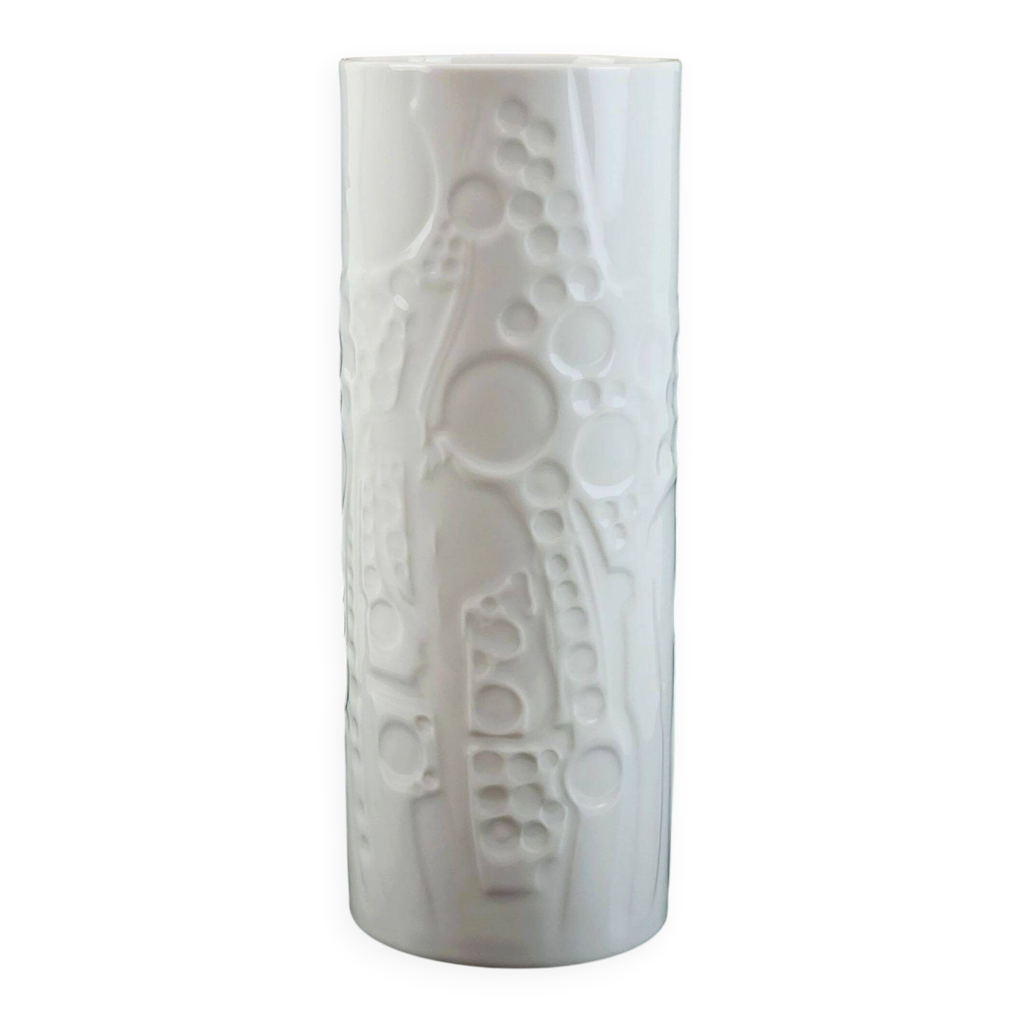 Large vase by gerold-porzellan op-art abstract relief decor 1960s/1970