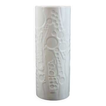 Large vase by gerold-porzellan op-art abstract relief decor 1960s/1970