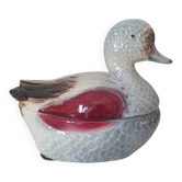 Duck-shaped slipware in the style of Michel Caugant.