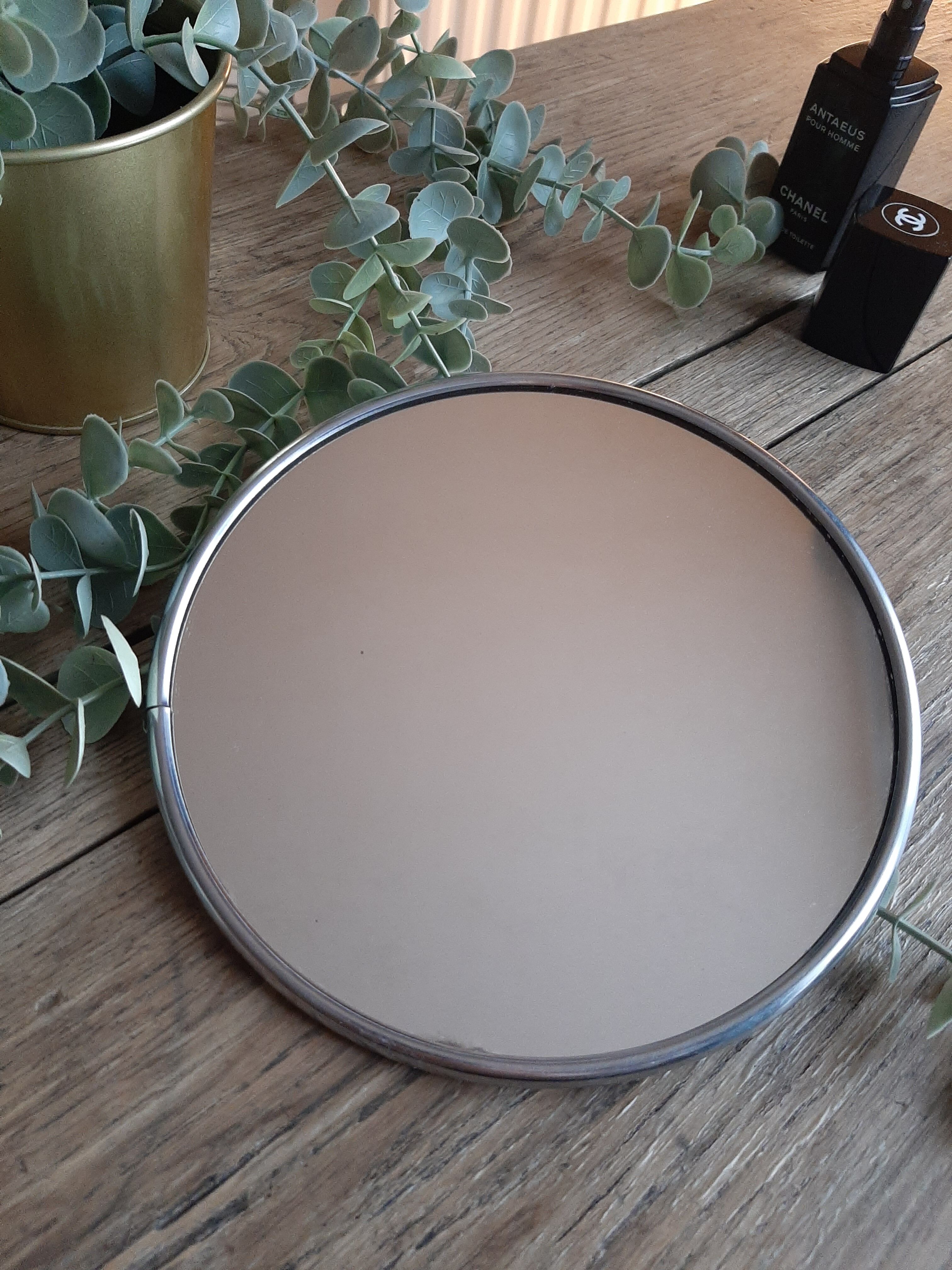 Vintage barber round mirror