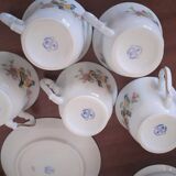Tasses porcelaine mésanges bleues