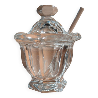 Moutardier Baccarat modèle Harcourt avec sa Cuillère