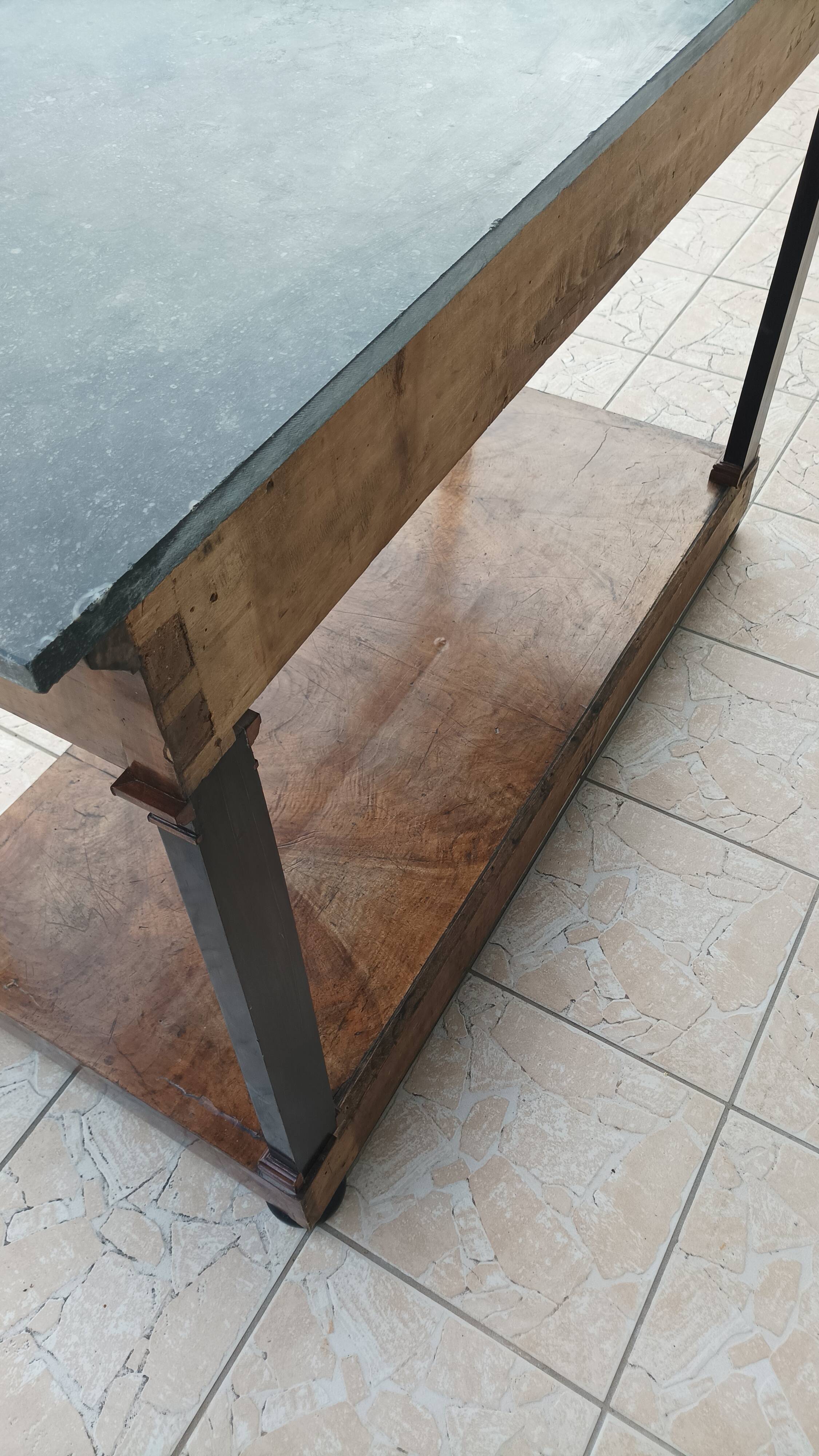 Large Empire period mahogany console table