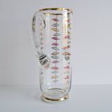 Vintage glass jug, Bohemia Glass, 1960's.