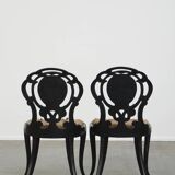 2 chaises anciennes en nacre de style chinois, Angleterre XIXe siècle