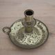 Antique brass hand candlestick – Columned fluted cellar rat