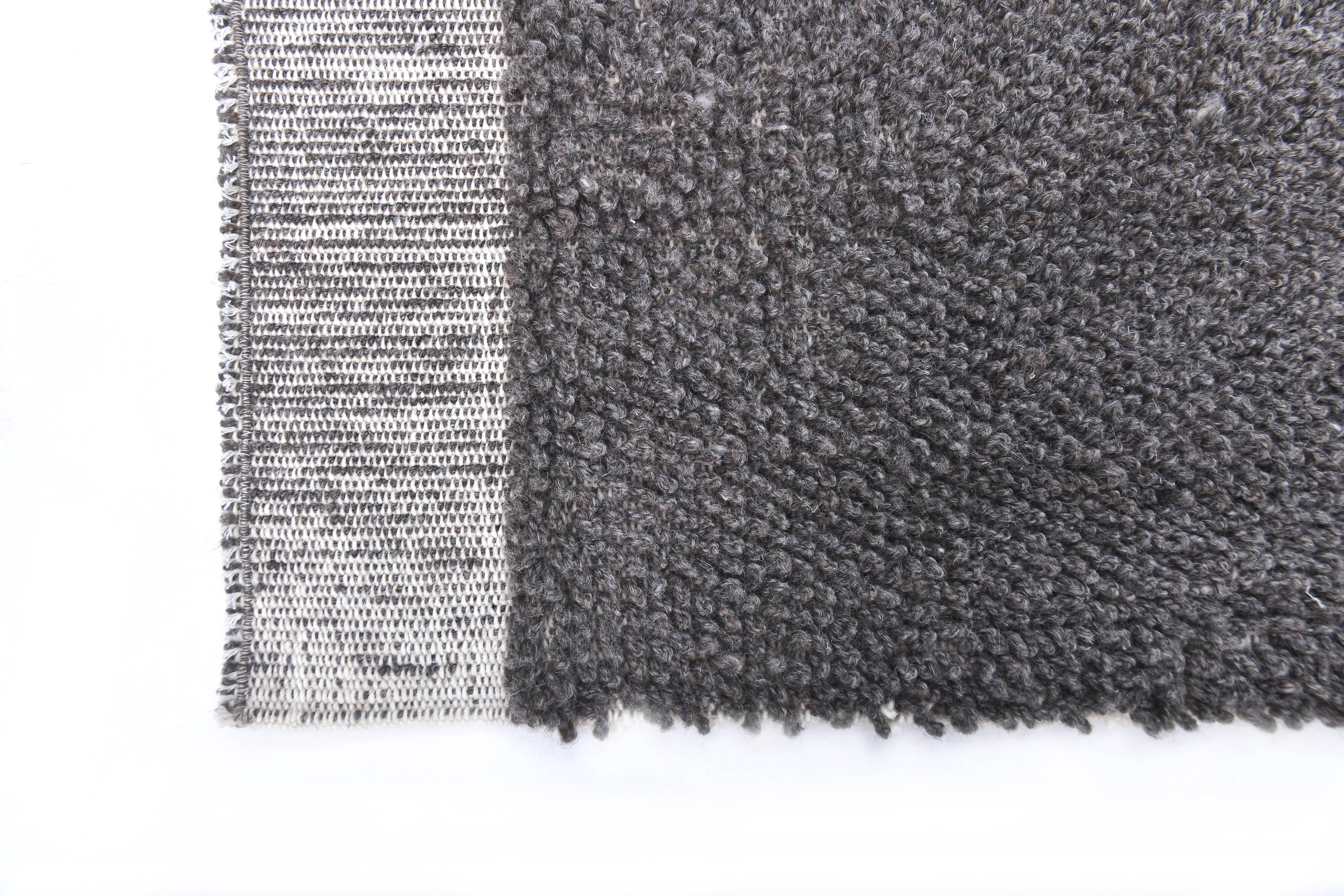 6x9 Dark Brown Handmade Wool Vintage Rug, 196x293Cm