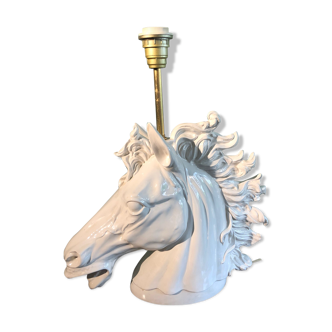 Lampe en céramique tête de cheval années 70