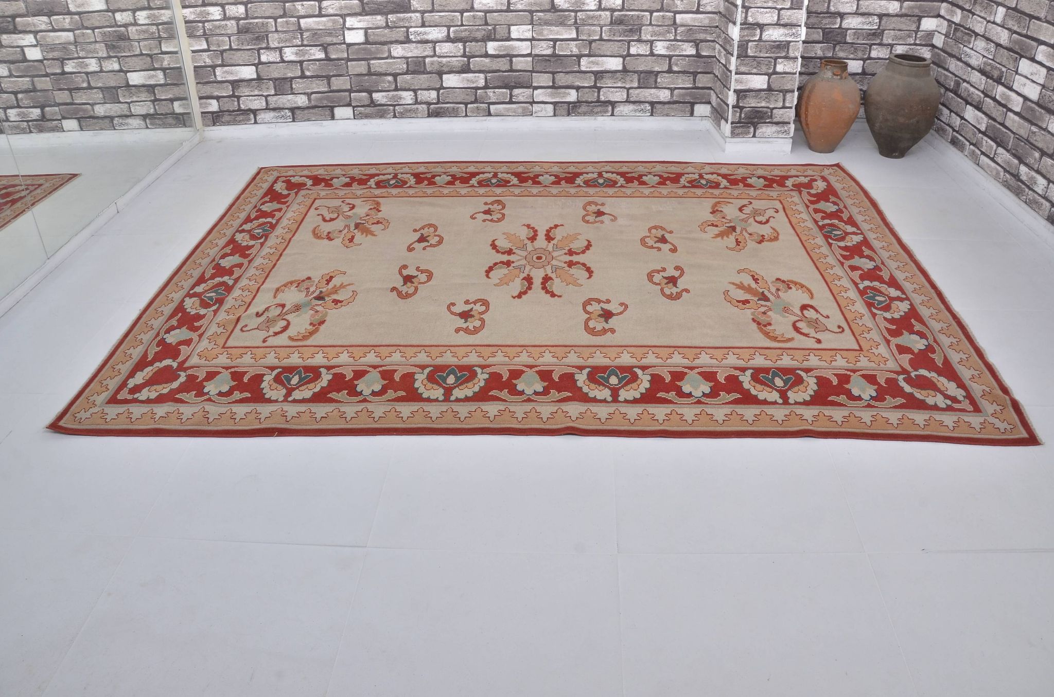 Oversize Hnadmade Floor Wool Rug c409