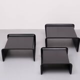 Rosenthal Large Black Fiberglass nesting tables 1970s Germany