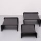 Tables gigognes Rosenthal, grandes, en fibre de verre noire, années 1970, Allemagne