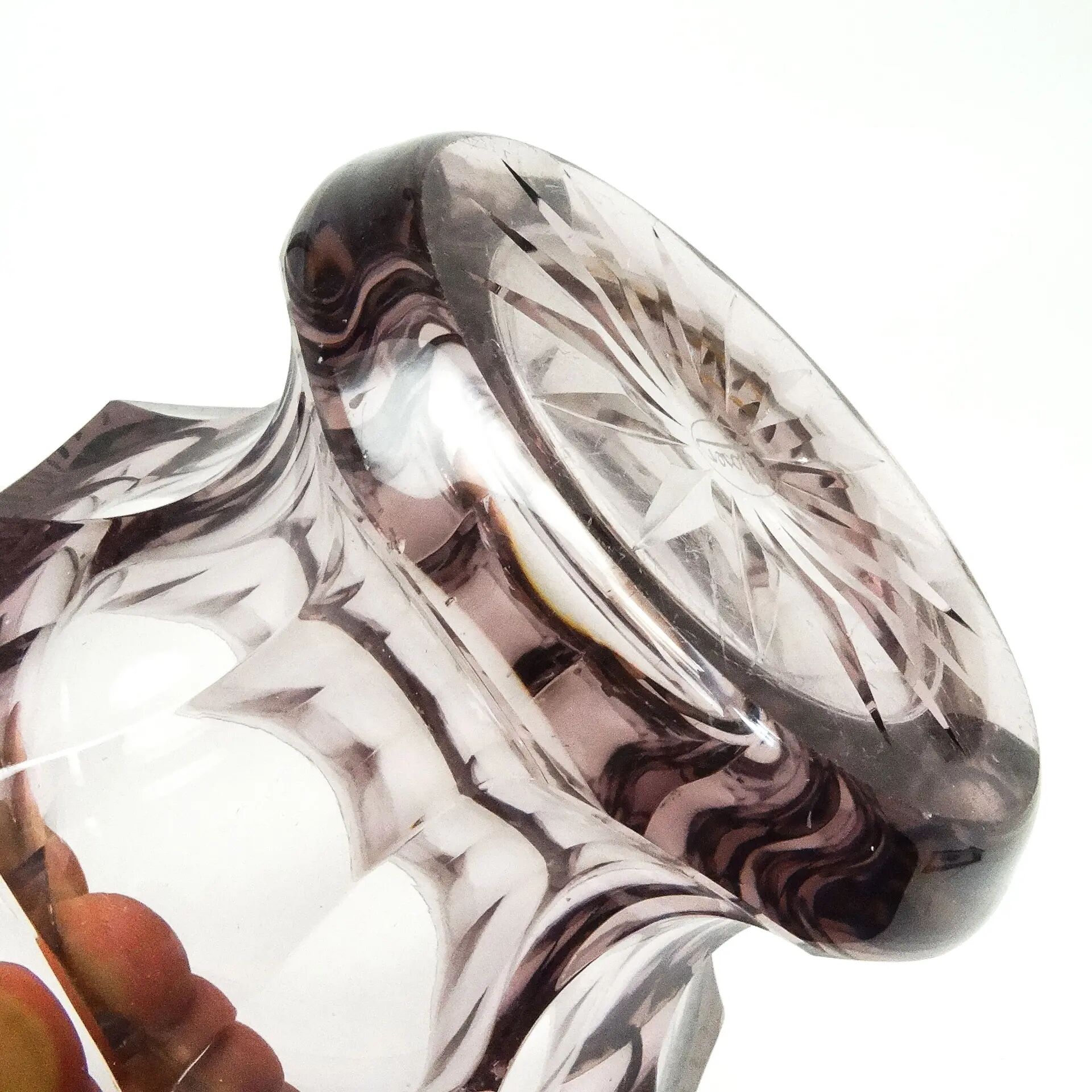 Art Deco vase, crystal, designed by J. Hoffmann, Bohemia, Czechoslovakia, 1930s