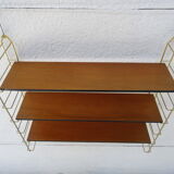 Wall shelf String brass and wood
