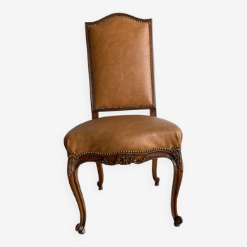 Chaise cuir Louis 14