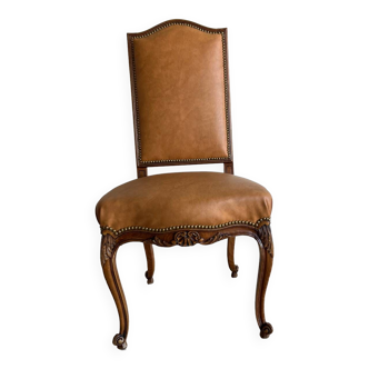 Chaise cuir Louis 14