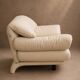 Italian leather buffalo sofa set in ecru – Poltromec Circa 1980