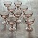 Lot de 9 coupes  à champagne vintage en rosaline