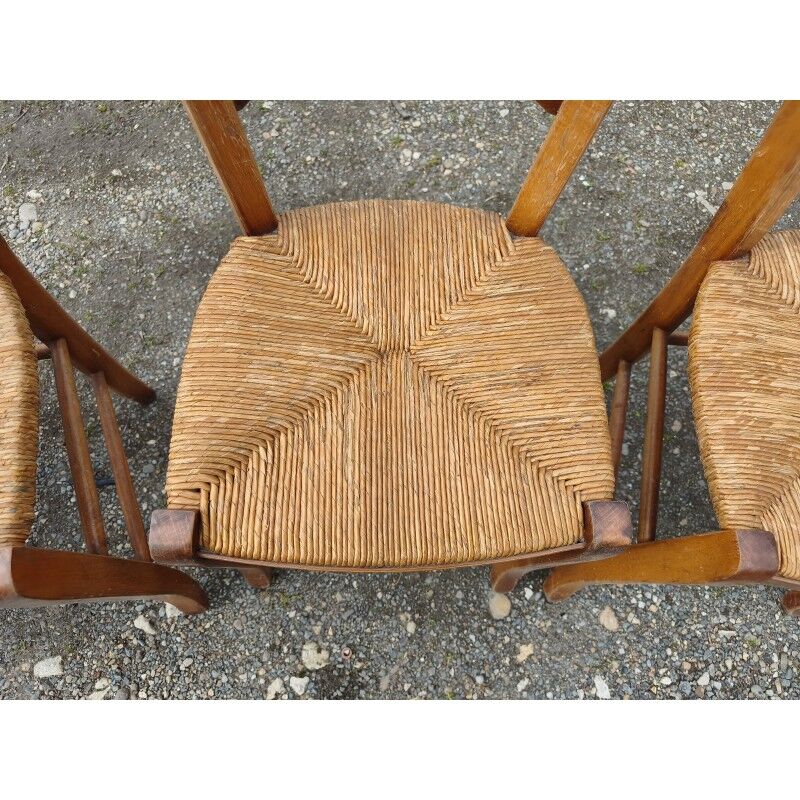 6 chaises paillées anciennes