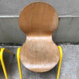 Set of 2 wooden chairs and yellow structure