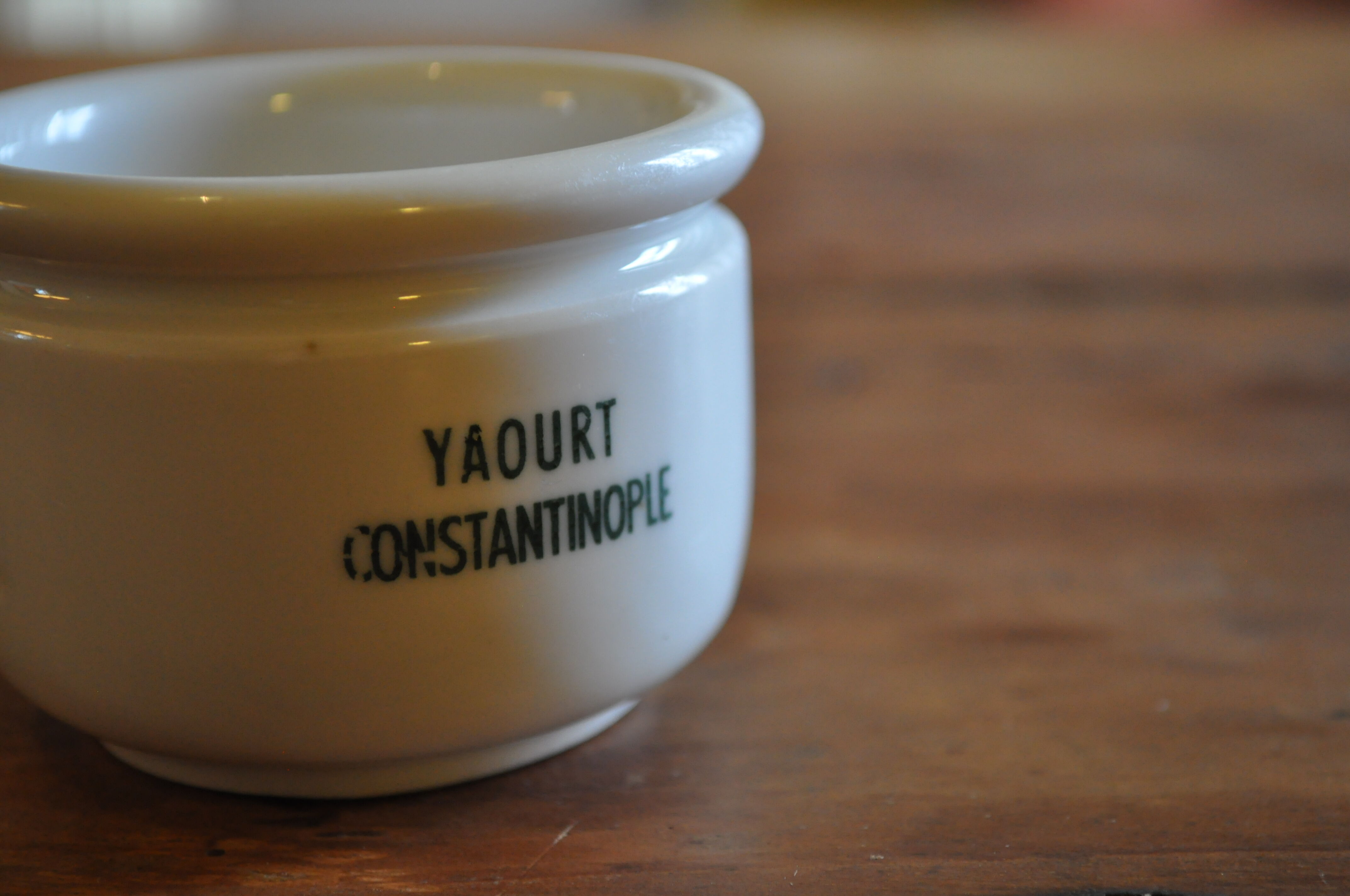 Vintage yoghurt pot