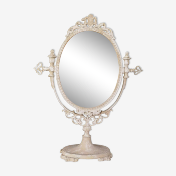 Miroir psyché de table blanc