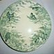 Set of 3 hollow plates Sarreguemines uc green snow bird décor