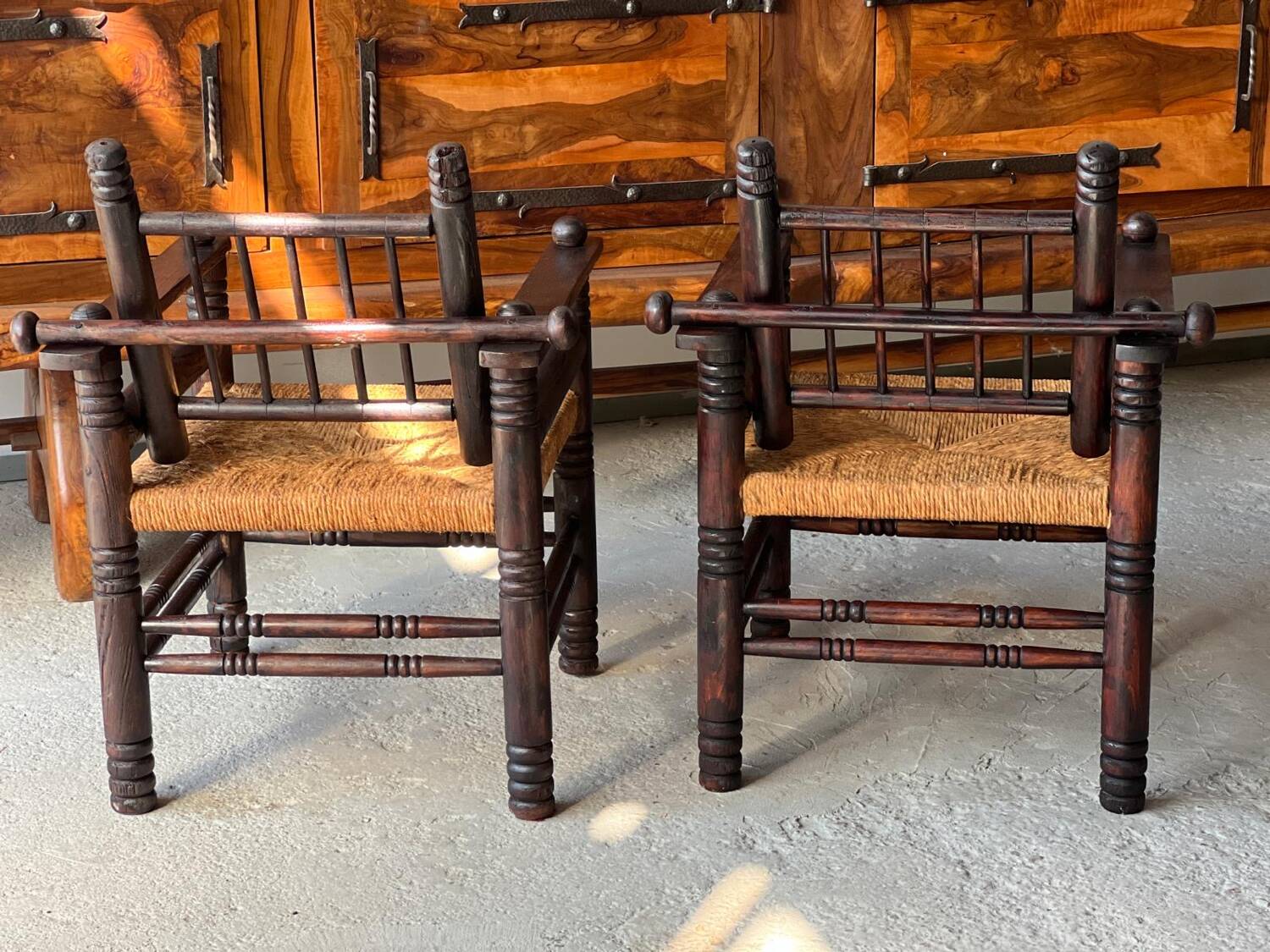 Pair of Charles Dudouyt Art Deco style armchairs 1940