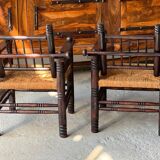 Pair of Charles Dudouyt Art Deco style armchairs 1940